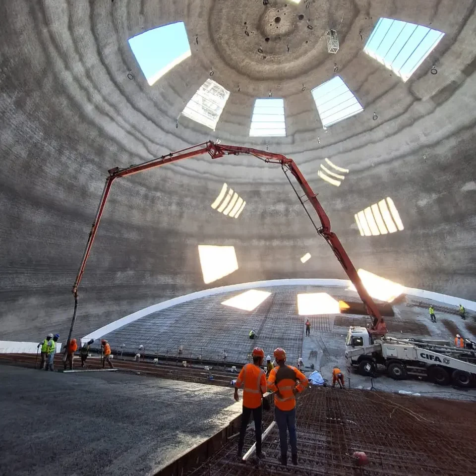 Bétonnage radiers pentés d'Albioma